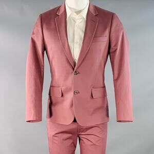 PAUL SMITH Size 38 Burgundy Mauve Cotton Blend Single Breasted Slim Fit Suit